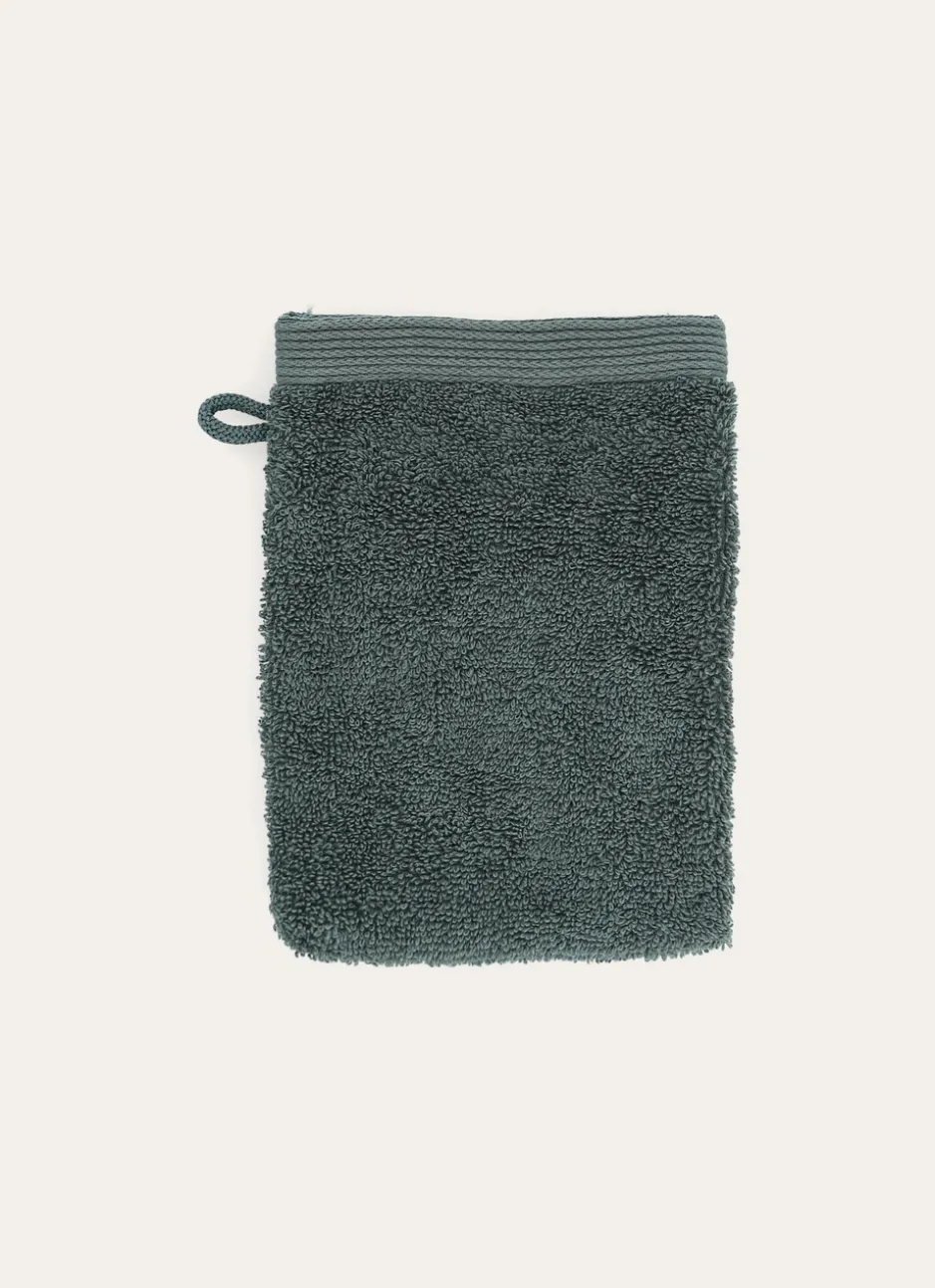 GANT DE TOILETTE BRODÉ EN COTON 500GR OLIVE