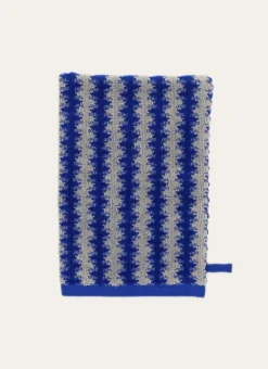 GANT DE TOILETTE RAYÉ EN JACQUARD CRISTEL BLEU/BEIGE
