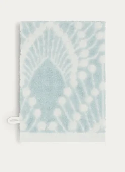 GANT DE TOILETTE SERENA EN JACQUARD BLEU CLAIR