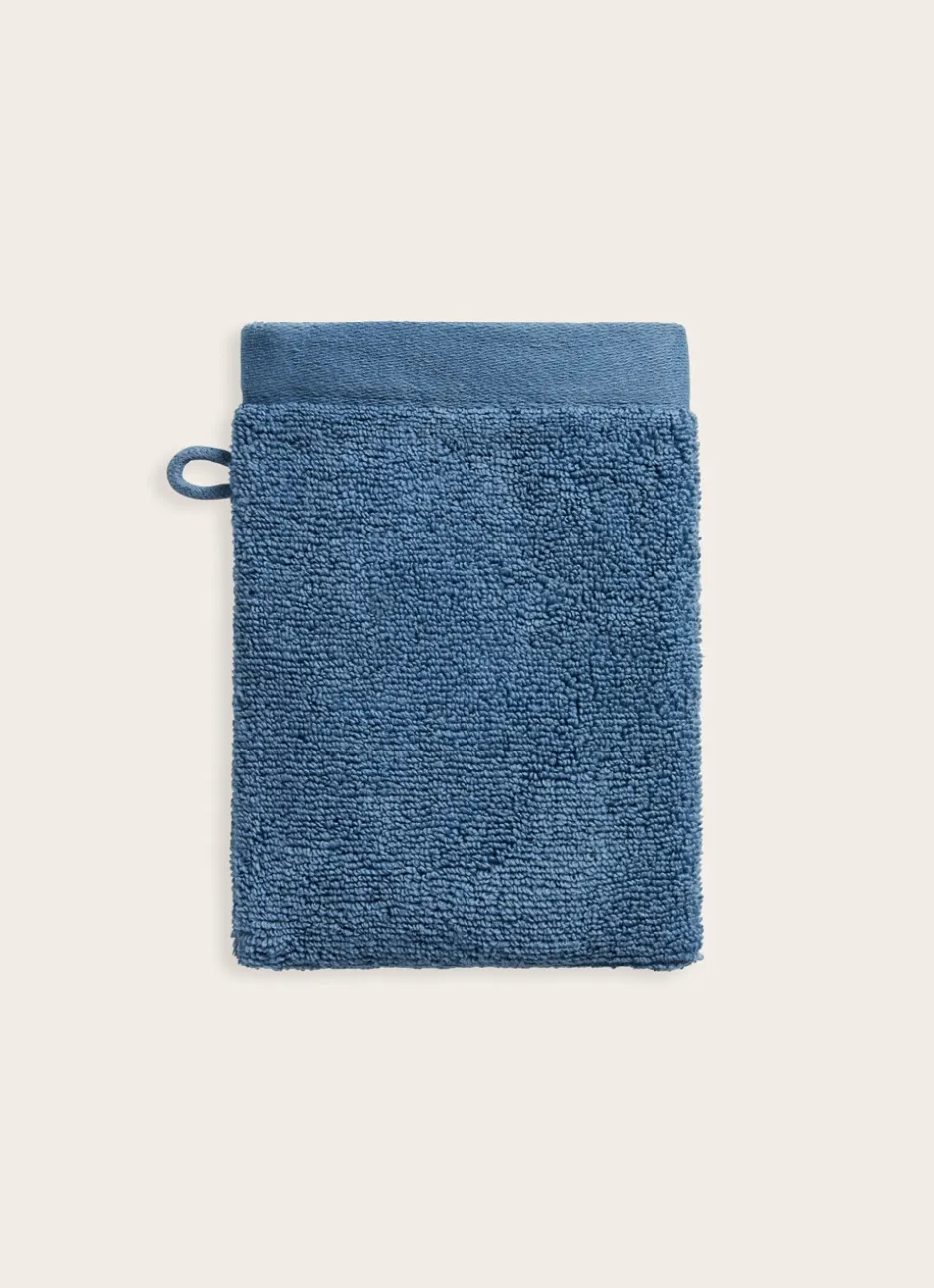 GANT DE TOILETTE UNI EN COTON MOELLEUX 550GR BLEU BALTIQUE