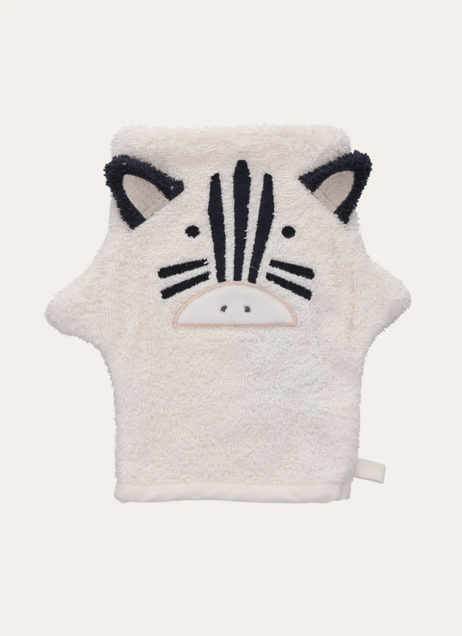 GANT DE TOILETTE ZÈBRE BLANC