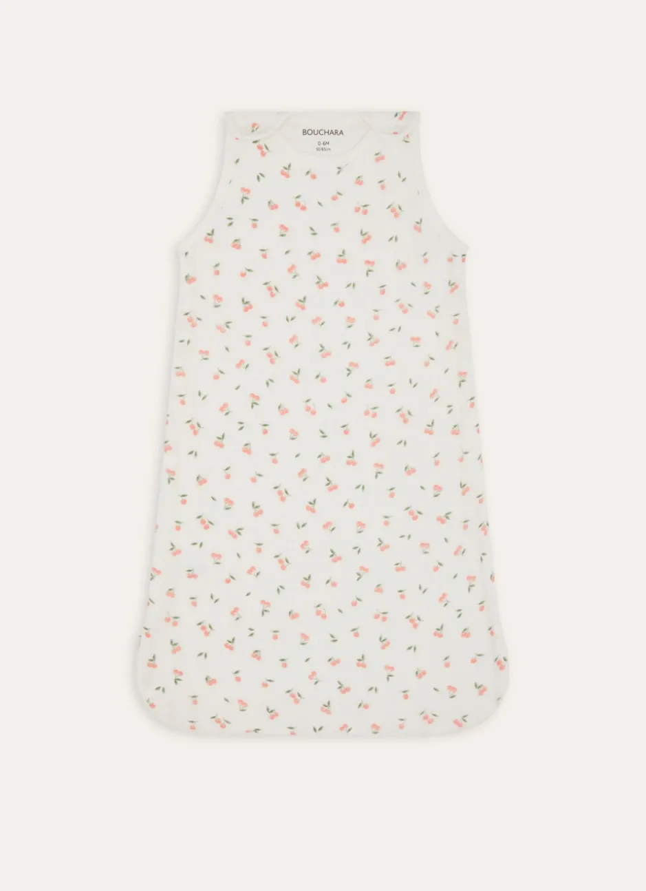 GIGOTEUSE EN GAZE DE COTON CERISES 0-6 MOIS ÉCRU