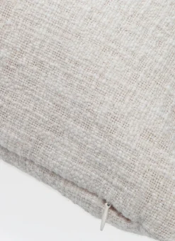 GRAND COUSSIN TEXTURÉ AVEC BANDE BRODÉE EN JUTE ECRU/BEIGE