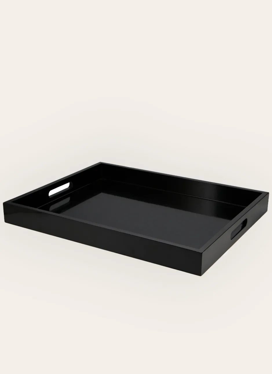 GRAND PLATEAU EN BOIS LAQUÉ Noir