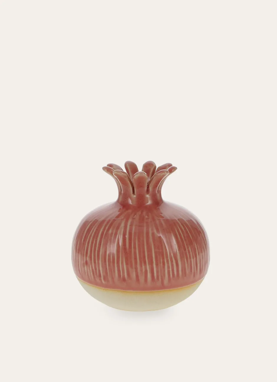 GRENADE EN GRÈS DÉCORATIVE GRAND FORMAT ROSE CLAIR