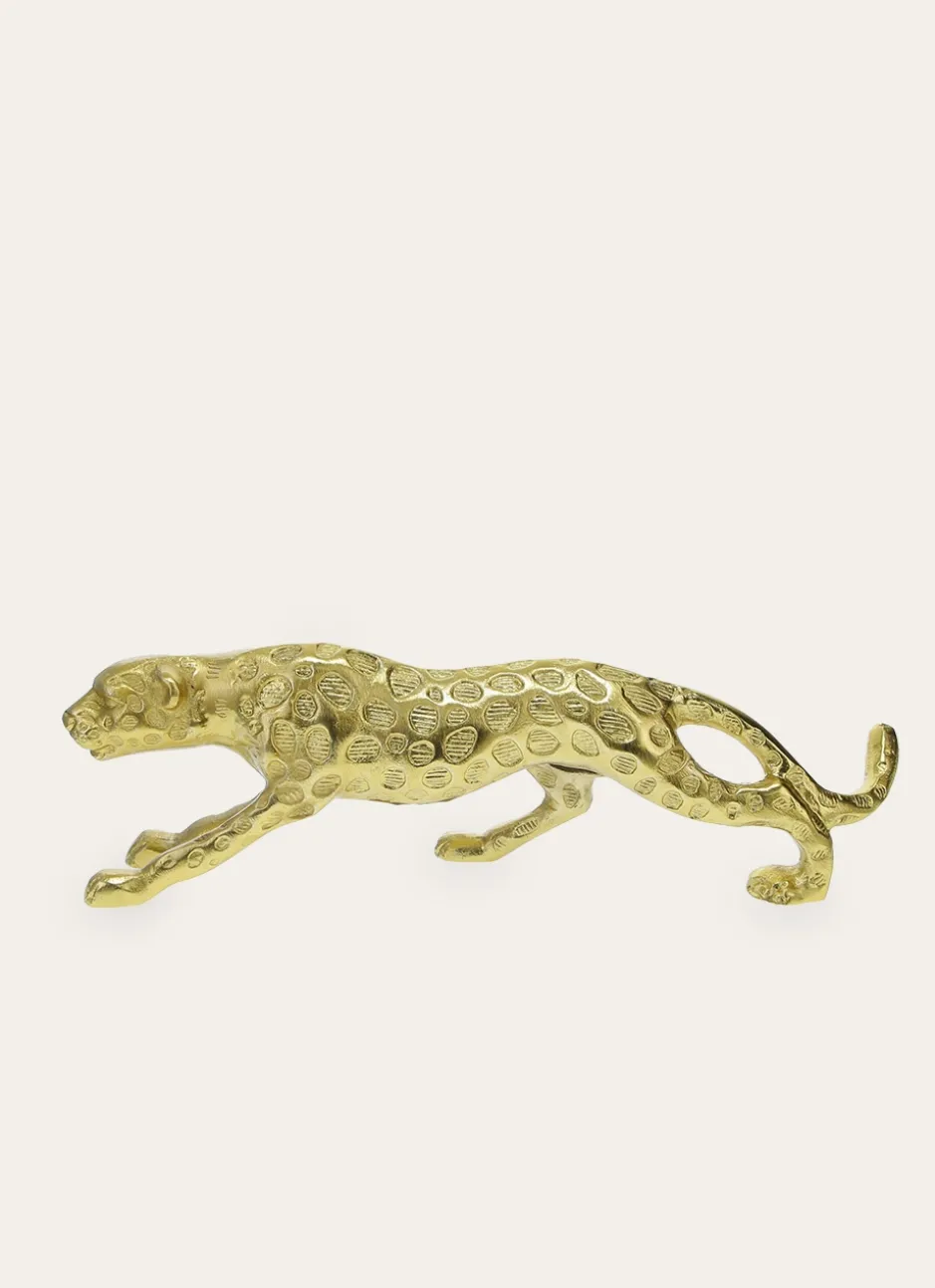 GUÉPARD DÉCORATIF DORÉ DORE