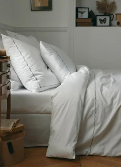 HOUSSE COUETTE SATIN CLOTHILDE VERT SAPIN