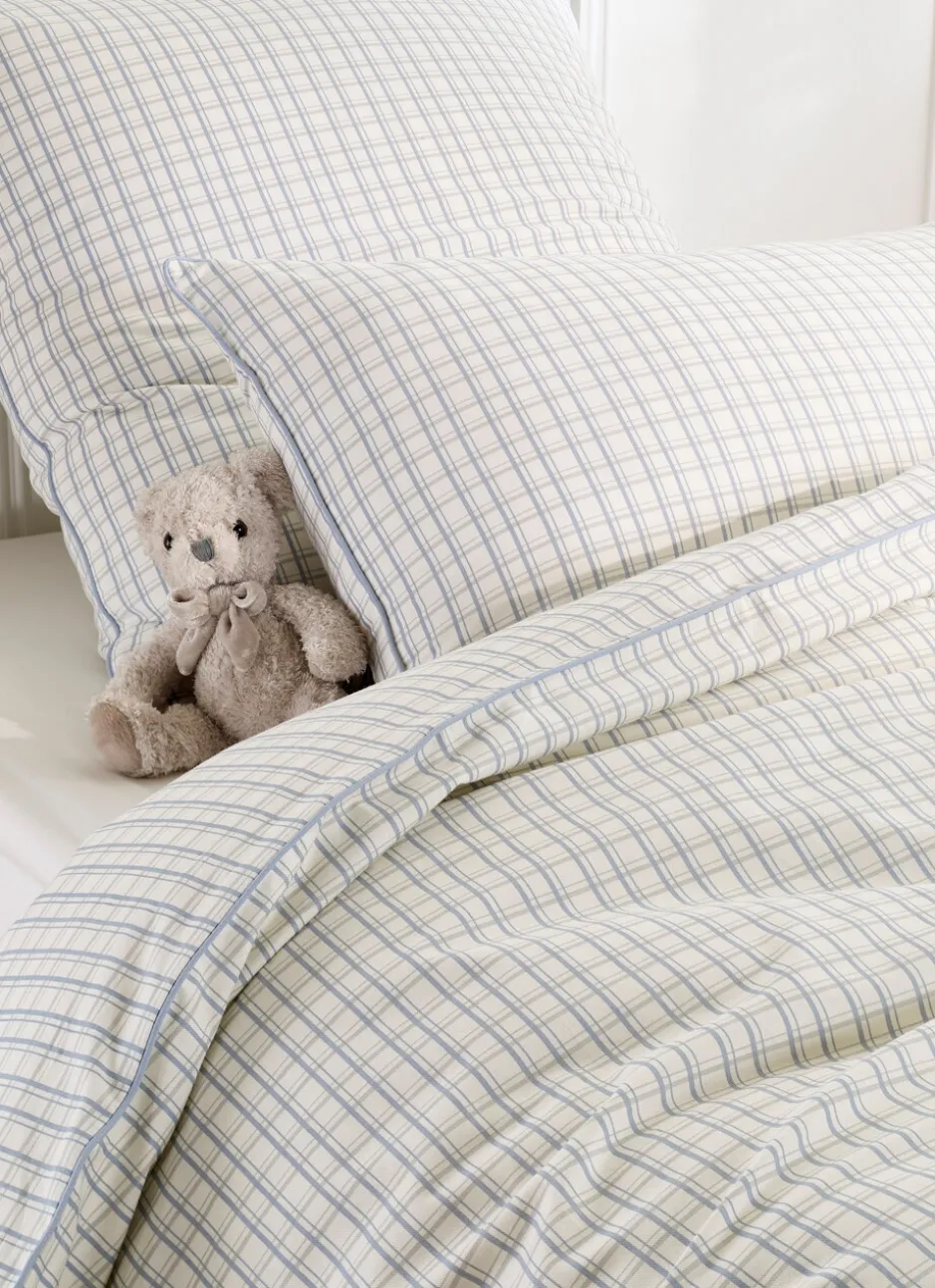 HOUSSE DE COUETTE BÉBÉ À CARREAUX TARTAN BLEU