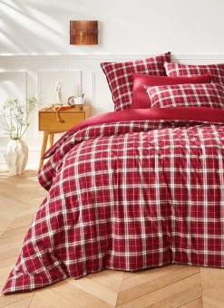 HOUSSE DE COUETTE À CARREAUX TISSÉ TEINT TORQUHIL ROUGE