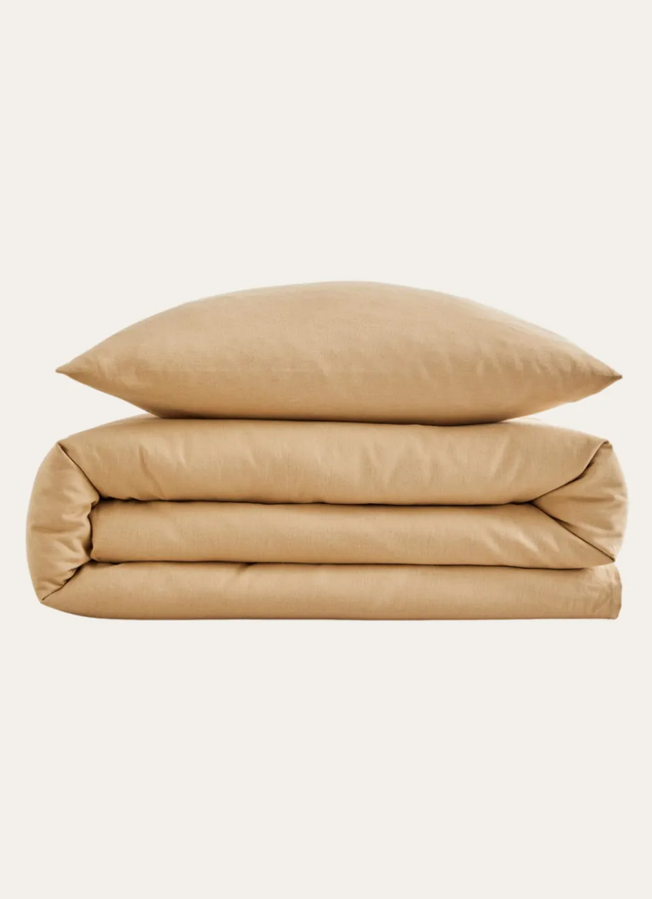 HOUSSE DE COUETTE COTON ET CACHEMIRE CAMEL