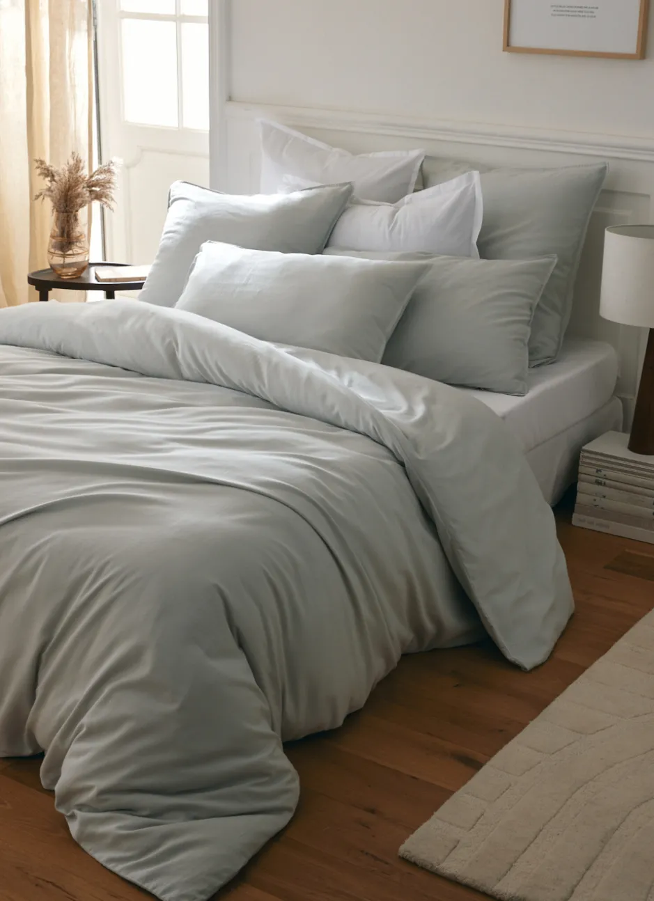 HOUSSE DE COUETTE COTON ET CACHEMIRE AMANDE
