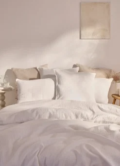 HOUSSE DE COUETTE DOUBLE GAZE DE COTON LAIT