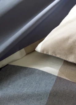 HOUSSE DE COUETTE EN COTON GRANDS CARREAUX BLEU
