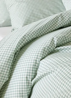 HOUSSE DE COUETTE EN COTON VICHY SAUGE