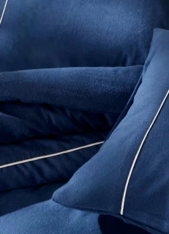 HOUSSE DE COUETTE EN FLANELLE UNIE RAGOON BLEU INDIGO