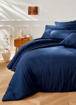 HOUSSE DE COUETTE EN FLANELLE UNIE RAGOON BLEU INDIGO