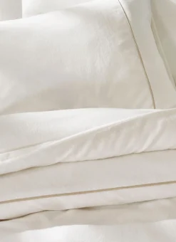 HOUSSE DE COUETTE EN FLANELLE UNIE RAGOON IVOIRE