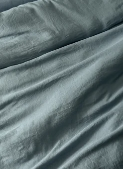 HOUSSE DE COUETTE EN LIN LAVÉ BLEU