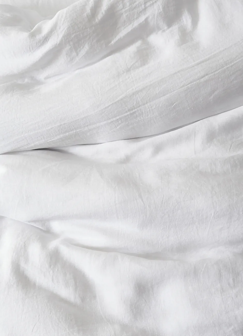 HOUSSE DE COUETTE EN LIN LAVÉ BLANC