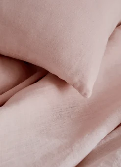 HOUSSE DE COUETTE EN LIN LAVÉ ROSE