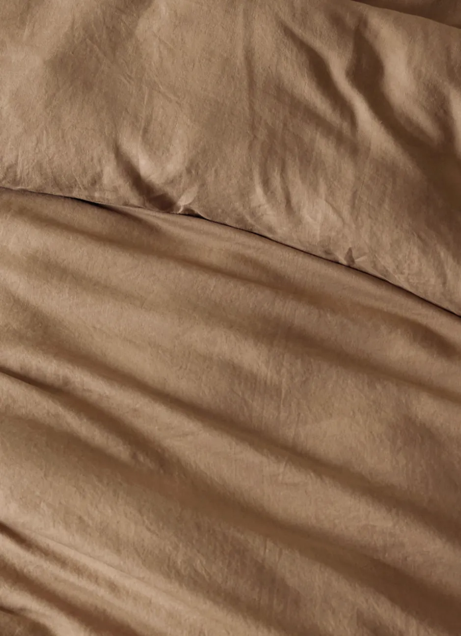 HOUSSE DE COUETTE EN LIN LAVÉ TAUPE