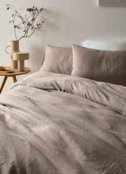 HOUSSE DE COUETTE EN LIN LAVÉ TAUPE