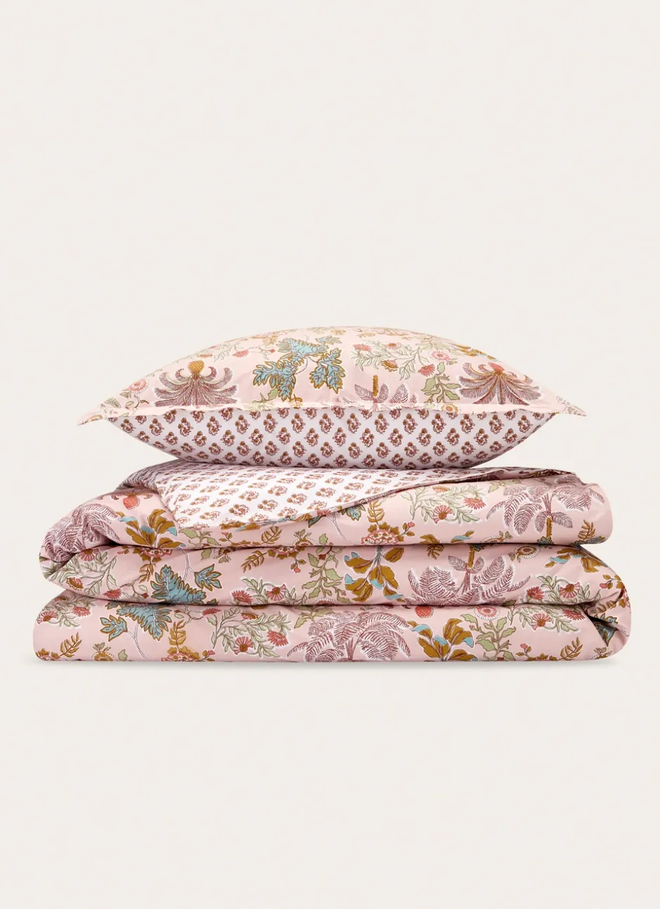 HOUSSE DE COUETTE EN PERCALE GRANADA ROSE BLUSH