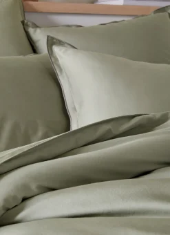 HOUSSE DE COUETTE EN SATIN DE COTON LAVÉ SAUGE
