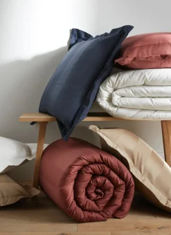 HOUSSE DE COUETTE RAYÉE EN SATIN DE COTON IVOIRE