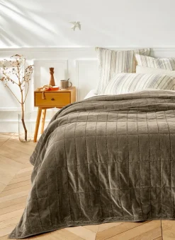 HOUSSE DE COUETTE À RAYURES CHEVRONS TROMSO BEIGE CLAIR
