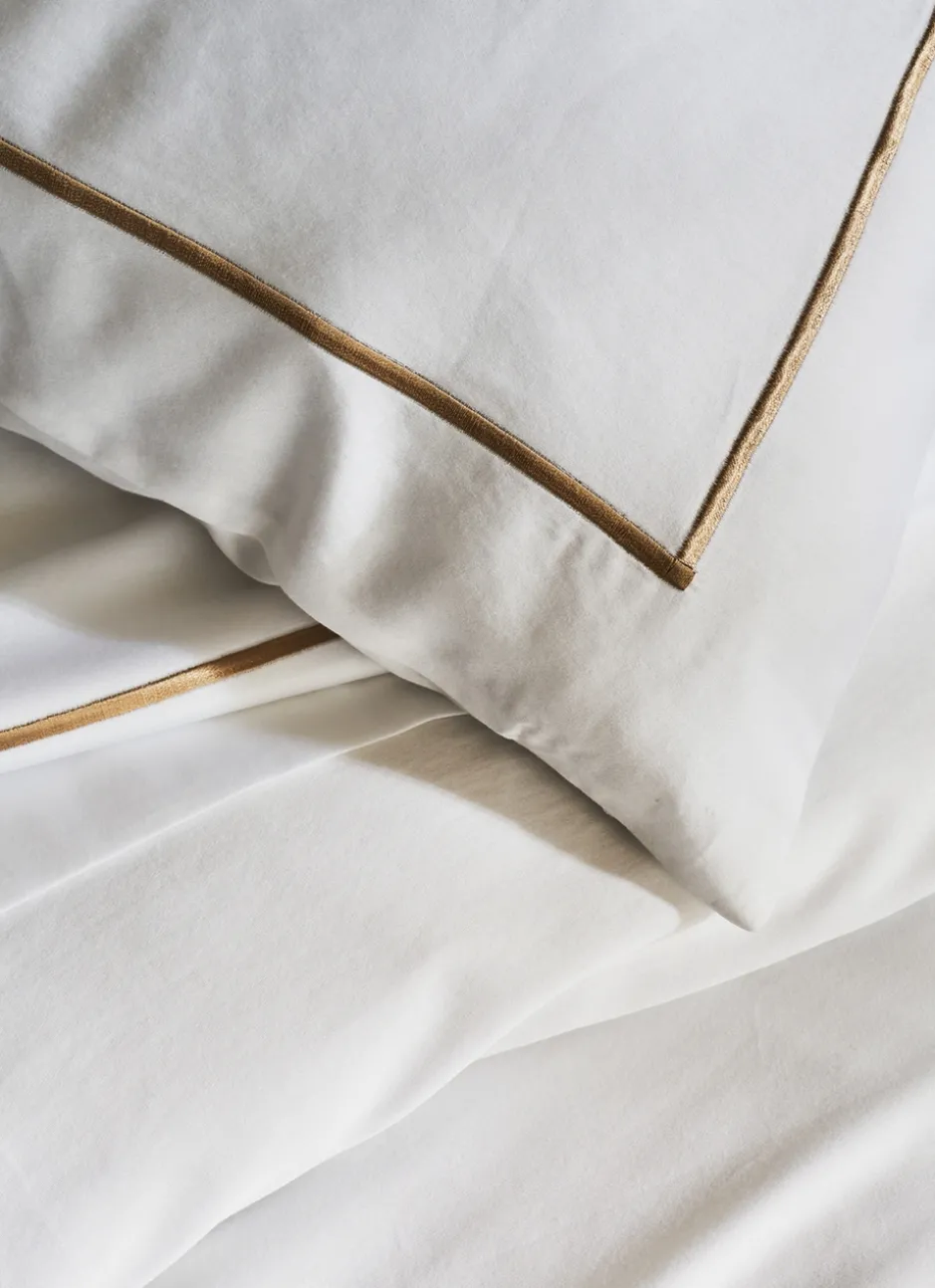 HOUSSE DE COUETTE SATIN BLANC/MORDORÉ