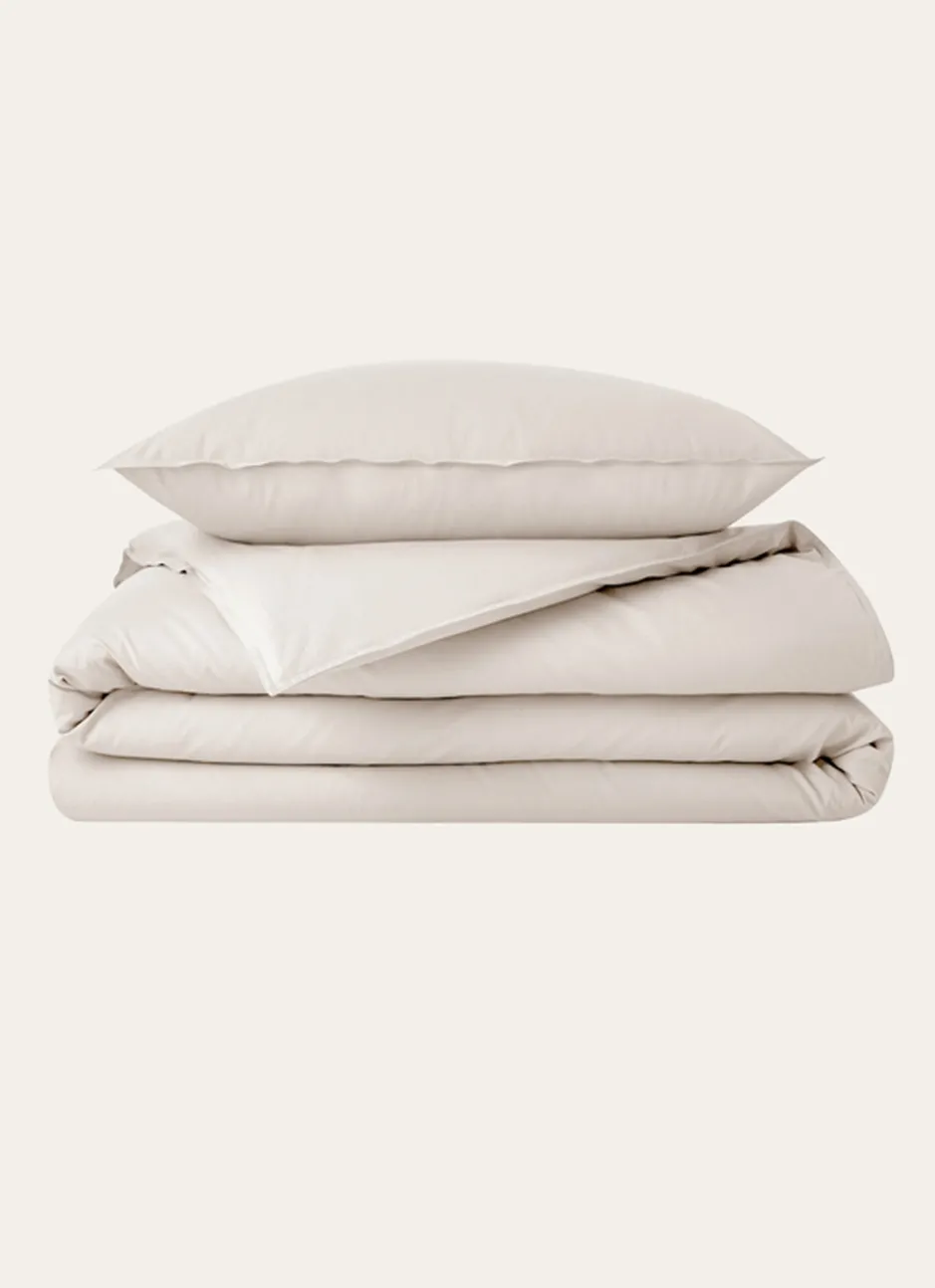 HOUSSE DE COUETTE UNIE EN COTON LAVÉ BIO ECRU
