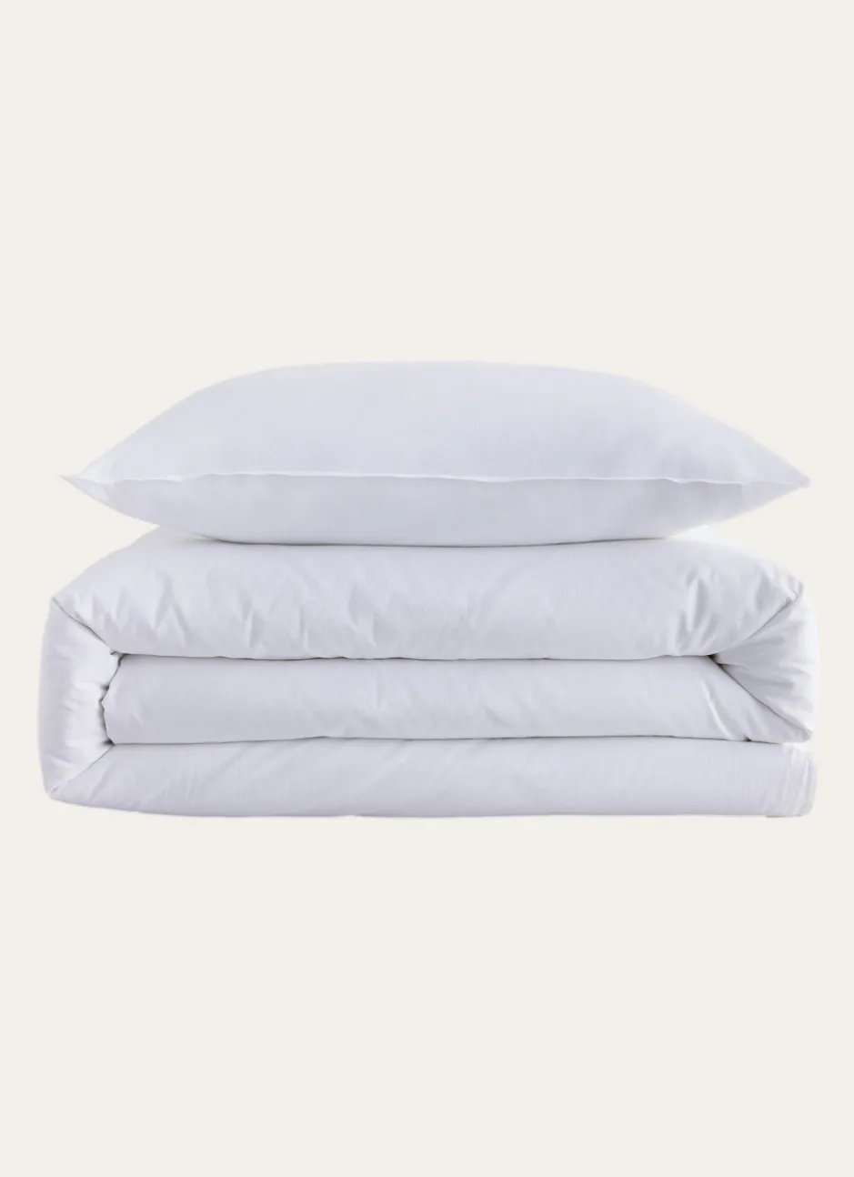 HOUSSE DE COUETTE UNIE EN COTON LAVÉ BIO BLANC