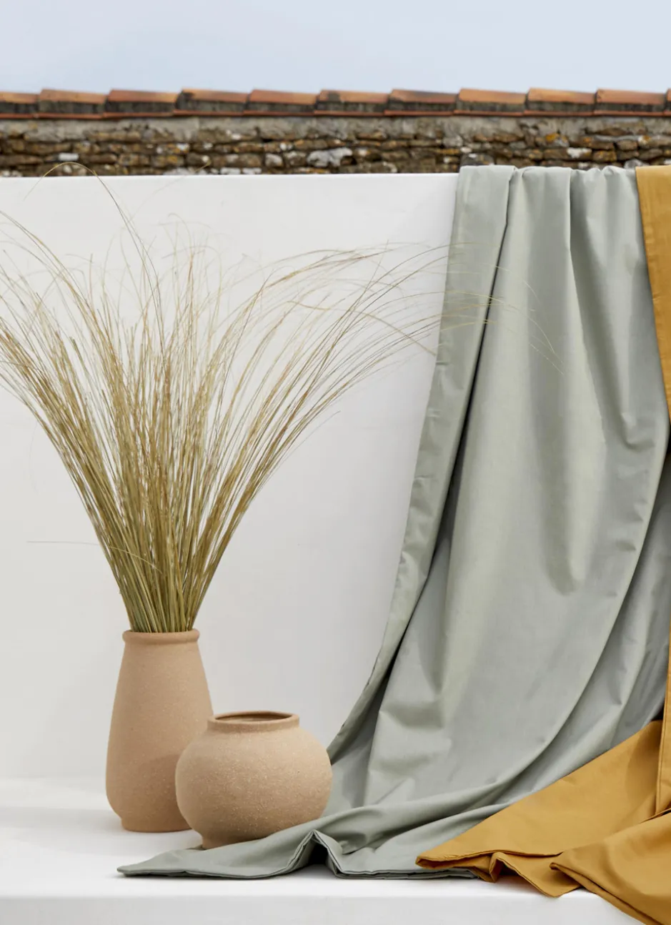 HOUSSE DE COUETTE UNIE EN COTON VERT TENDRE