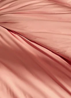 HOUSSE DE COUETTE UNIE EN PERCALE DE COTON CORAIL