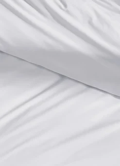 HOUSSE DE COUETTE UNIE EN PERCALE DE COTON BLANC