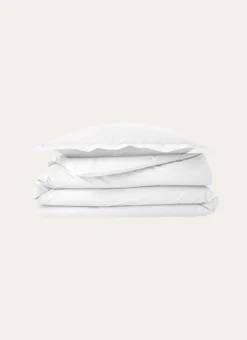 HOUSSE DE COUETTE UNIE EN PERCALE DE COTON BLANC