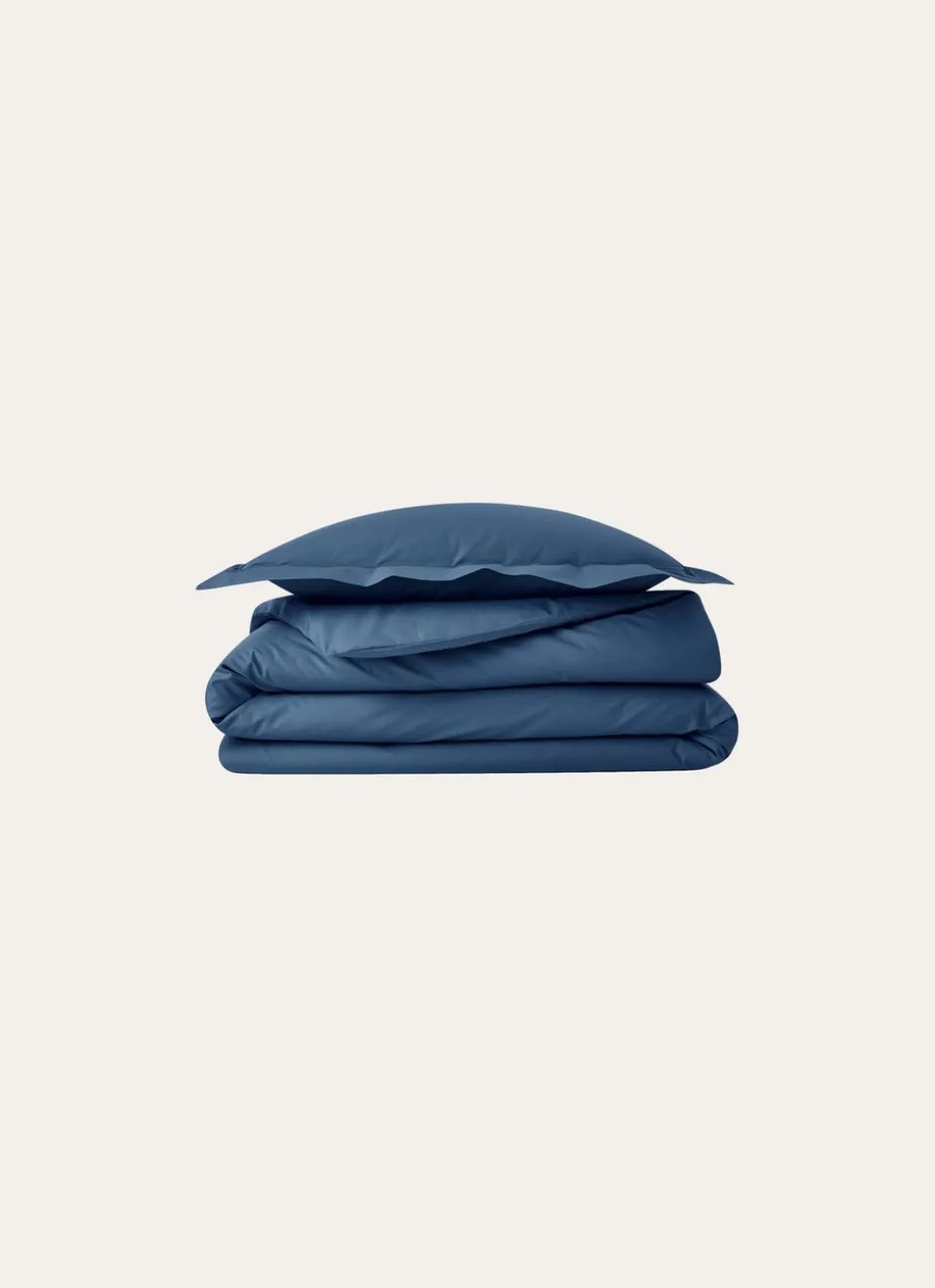 HOUSSE DE COUETTE UNIE EN PERCALE DE COTON JEAN