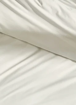 HOUSSE DE COUETTE UNIE EN PERCALE DE COTON ECRU