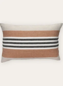 HOUSSE DE COUSSIN EN COTON ET LIN À RAYURES MULTICOLORE