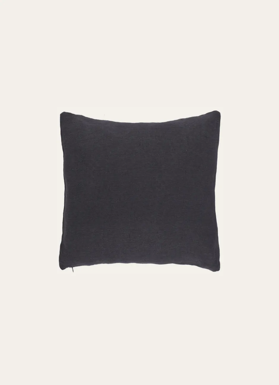 HOUSSE DE COUSSIN EN LIN LAVÉ Noir