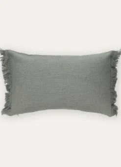 HOUSSE DE COUSSIN À FRANGES COTON ET LIN MOUSSE