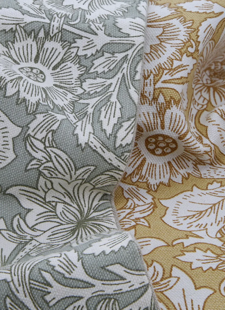 HOUSSE DE COUSSIN IMPRIMÉ FLORAL EN COTON JAUNE