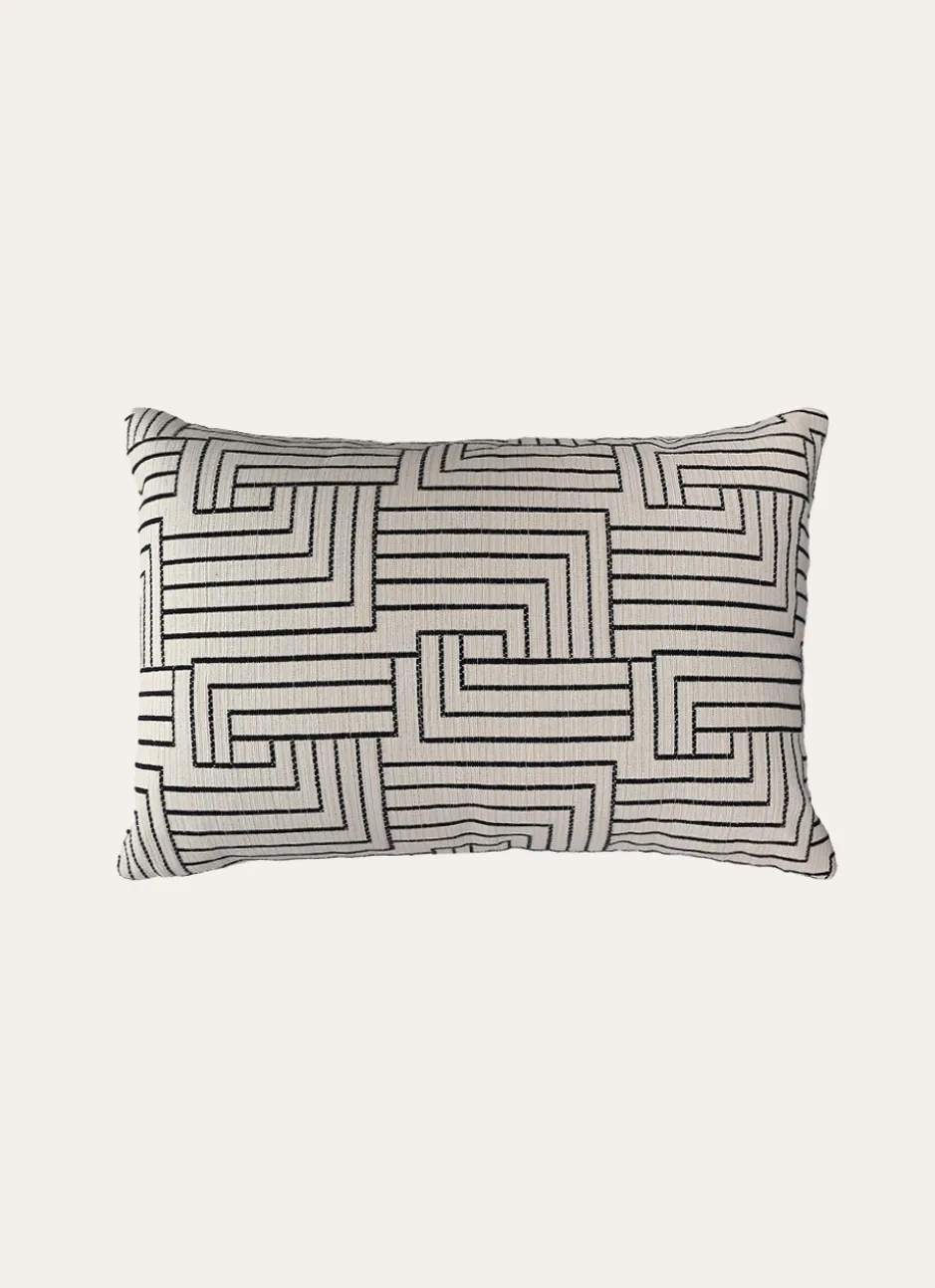 HOUSSE DE COUSSIN JACQUARD BLANC / NOIR