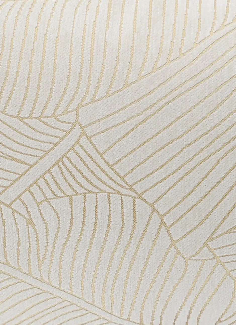 HOUSSE DE COUSSIN JACQUARD MOTIF FEUILLES ÉCRU