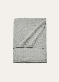 JETÉ DE LIT EN COTON LAVÉ NID D'ABEILLE ANTHRACITE