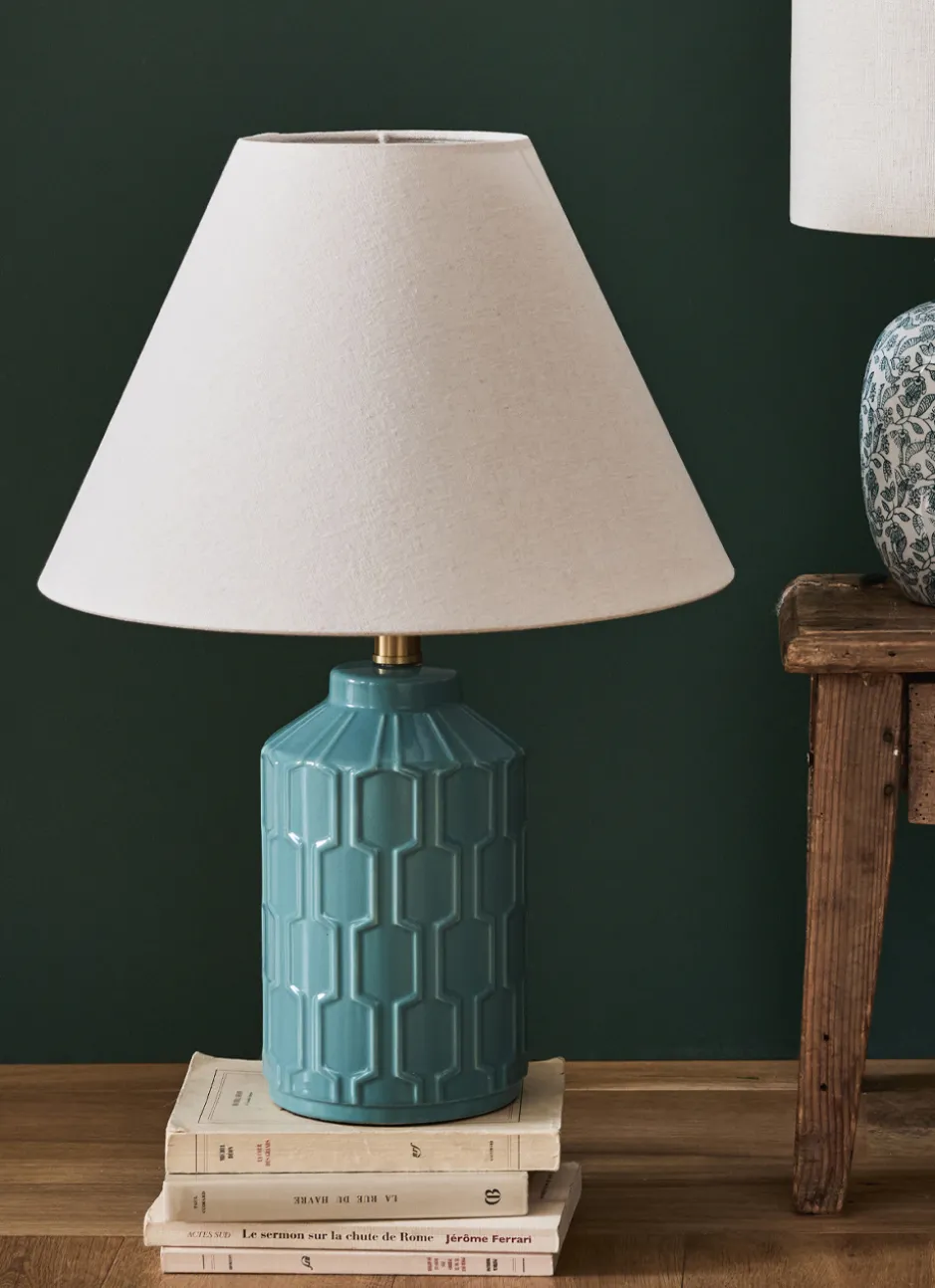 LAMPE À POSER CÉRAMIQUE VERT D'EAU