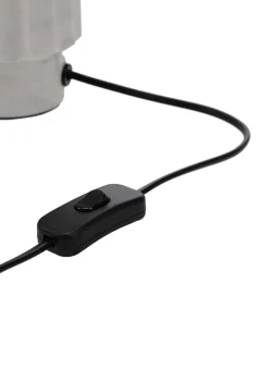 LAMPE À POSER EN MARBRE ET LIN MARBRE/NOIR