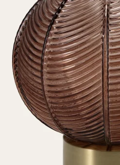 LAMPE SOCLE DORÉ EN VERRE DORE