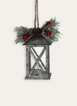 LANTERNE DE NOËL À SUSPENDRE GRIS